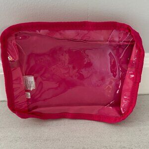 Thirty-One Get Creative Rectangle Pouch - Pink Crosshatch - Brand New in bag